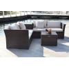 SAFAVIEH Outdoor Collection Welch Brown and Beige Outdoor Living Sectional Set with Storage