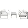 SAFAVIEH Outdoor DREN Natural Brown 4-Piece Set – Beige Seat Cushions Included(Grey/Beige)