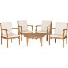 SAFAVIEH Outdoor Living Collection Anaheim 5-Piece Outdoor Living Set(Natural / Beige)