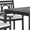 SAFAVIEH Outdoor Living Collection Montclair 5-Piece Dining Set(Dark Slate Gray)