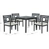 SAFAVIEH Outdoor Living Collection Montclair 5-Piece Dining Set(Dark Slate Gray)