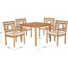 SAFAVIEH Outdoor Living Collection Montclair 5-Piece Dining Set(Natural / Beige)