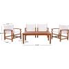 SAFAVIEH Outdoor Mardin Natural Brown and Beige 5-Piece Dining Set