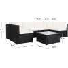 SAFAVIEH Outdoor Sectional Diona Black/White Outdoor Living Set(Black)