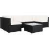 SAFAVIEH Outdoor Sectional Diona Black/White Outdoor Living Set(Black)