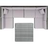 SAFAVIEH Outdoor Sectional Diona Black/White Outdoor Living Set(Grey / Grey)