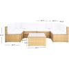 SAFAVIEH Outdoor Sectional Diona Black/White Outdoor Living Set(Natural/White)
