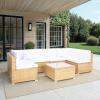 SAFAVIEH Outdoor Sectional Diona Black/White Outdoor Living Set(Natural/White)