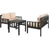 SAFAVIEH PAT6749A Collection Lardner Grey and Sahara Living Outdoor Set(Dark Slate Gray / Dark Beige)