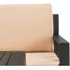 SAFAVIEH PAT6749A Collection Lardner Grey and Sahara Living Outdoor Set(Dark Slate Gray / Dark Beige)
