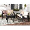 SAFAVIEH PAT6749A Collection Lardner Grey and Sahara Living Outdoor Set(Dark Slate Gray / Dark Beige)