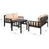 SAFAVIEH PAT6749A Collection Lardner Grey and Sahara Living Outdoor Set(Dark Slate Gray / Dark Beige)
