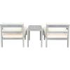 SAFAVIEH PAT6759B Collection Pratia Natural and Navy 5-Piece Outdoor Patio Set(Ash Grey/Beige)