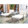 SAFAVIEH PAT6759B Collection Pratia Natural and Navy 5-Piece Outdoor Patio Set(Ash Grey/Beige)
