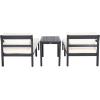 SAFAVIEH PAT6759B Collection Pratia Natural and Navy 5-Piece Outdoor Patio Set(Dark Slate Gray/Beige)