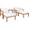 SAFAVIEH PAT6759B Collection Pratia Natural and Navy 5-Piece Outdoor Patio Set(Natural/Beige)