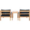 SAFAVIEH PAT6759B Collection Pratia Natural and Navy 5-Piece Outdoor Patio Set(Natural/Navy)