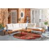 SAFAVIEH PAT7055A-3BX Collection Lansen 4-Piece Outdoor Patio Set, Natural/Beige with Solid Pillow(Natural / Beige + Solid Pillow)