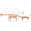 SAFAVIEH PAT7055A-3BX Collection Lansen 4-Piece Outdoor Patio Set, Natural/Beige with Solid Pillow(Natural / Beige + Solid Pillow)