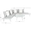 SAFAVIEH PAT7055C-3BX Outdoor Lansen Ash 4-Piece Corner Sectional Seat Cushions Included Patio Set, Grey/Grey with Solid Pillow