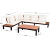 SAFAVIEH PAT7056A-3BX Collection Fristal Teak 3-Piece Outdoor Patio Set(Natural / Beige + Solid Pillow)