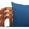 SAFAVIEH PAT7056A-3BX Collection Fristal Teak 3-Piece Outdoor Patio Set(Natural / Navy + Solid Pillow)