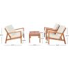 SAFAVIEH PAT7068A Outdoor Larence Brown 4-Piece Seat Cushions Included Patio Set(Natural/Beige)