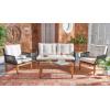 SAFAVIEH PAT7075A-2BX Outdoor Winslo Rope 4-Piece Seat Cushions and Pillows Included Patio Set(Black/Beige)
