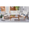 SAFAVIEH PAT7075A-2BX Outdoor Winslo Rope 4-Piece Seat Cushions and Pillows Included Patio Set(Grey/Beige)