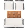 SAFAVIEH PAT7075A-2BX Outdoor Winslo Rope 4-Piece Seat Cushions and Pillows Included Patio Set(Grey/Beige)