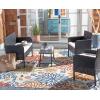 SAFAVIEH PAT7505A Collection Aboka Black and Beige 4-Piece Outdoor Living Patio Set(Black/Beige)