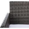 SAFAVIEH PAT7505A Collection Aboka Black and Beige 4-Piece Outdoor Living Patio Set(Grey Brown/White)