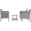 SAFAVIEH PAT7505A Collection Aboka Black and Beige 4-Piece Outdoor Living Patio Set(Grey/Grey)