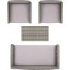 SAFAVIEH PAT7505A Collection Aboka Black and Beige 4-Piece Outdoor Living Patio Set(Grey/Grey)