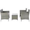 SAFAVIEH PAT7506B Collection Bandele Grey 4-Piece Outdoor Living Patio Set(Grey / Grey)