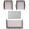 SAFAVIEH PAT7506B Collection Bandele Grey 4-Piece Outdoor Living Patio Set(Grey / Grey)