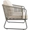 SAFAVIEH PAT9003A Collection Benjin Grey 4 Piece Living Outdoor Set(Brown / Beige)