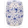Safavieh Castle Gardens Collection Glazed Ceramic Blue Cloud 9 Chinoiserie Garden Stool