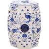 Safavieh Castle Gardens Collection Glazed Ceramic Blue Cloud 9 Chinoiserie Garden Stool