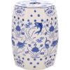 Safavieh Castle Gardens Collection Glazed Ceramic Blue Cloud 9 Chinoiserie Garden Stool
