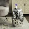 Safavieh Castle Gardens Collection Lattice Coin White Ceramic Garden Stool(Silver)