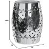 Safavieh Castle Gardens Collection Lattice Coin White Ceramic Garden Stool(Silver)