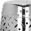 Safavieh Castle Gardens Collection Lattice Coin White Ceramic Garden Stool(Silver)