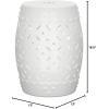 Safavieh Castle Gardens Collection Lattice Coin White Ceramic Garden Stool(White)