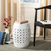 Safavieh Castle Gardens Collection Lattice Coin White Ceramic Garden Stool(White)