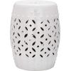 Safavieh Castle Gardens Collection Lattice Coin White Ceramic Garden Stool(White)