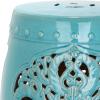 Safavieh Flora Glazed Ceramic Decorative Garden Stool, Cream(Blue)