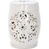 Safavieh Flora Glazed Ceramic Decorative Garden Stool, Cream(Cream)