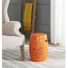 Safavieh Flora Glazed Ceramic Decorative Garden Stool, Cream(Orange)
