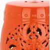 Safavieh Flora Glazed Ceramic Decorative Garden Stool, Cream(Orange)